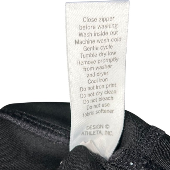 Athleta Colorblock Sonar 7/8 Tight Leggings Black Navy Womens Size Medium Sporty - Picture 6 of 9